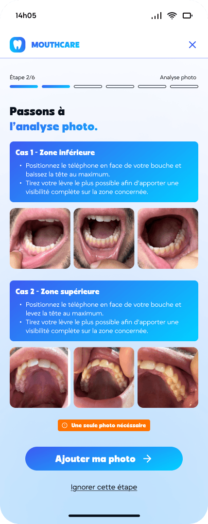 Instructions guidées pour la prise de photo
