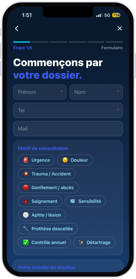 App, formulaire de préconsultation
