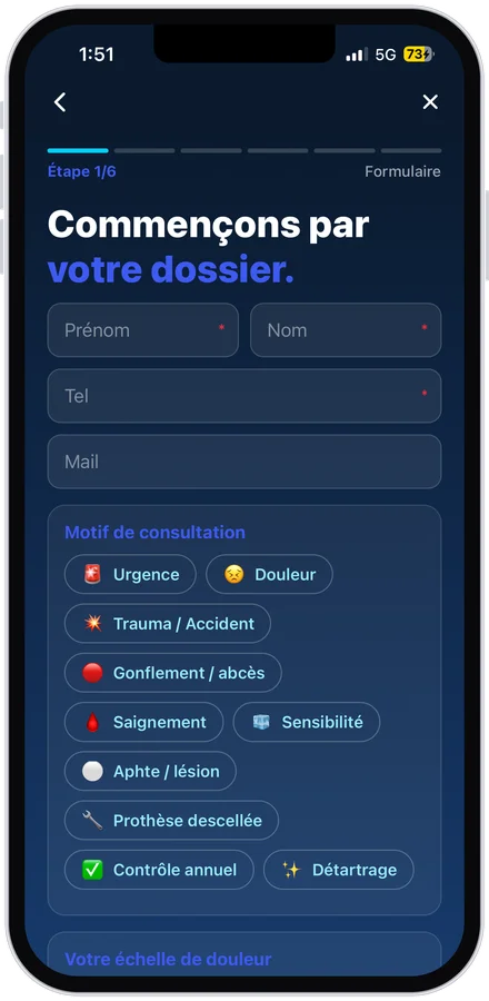 App, formulaire de préconsultation
